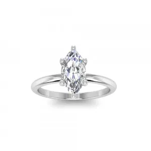 Rings 14K White Gold Solitaire Ring for Marquise Cut Diamond Engagement Collections Rings 14K White Gold Solitaire Ring for Marquise Cut Diamond Engagement Collections