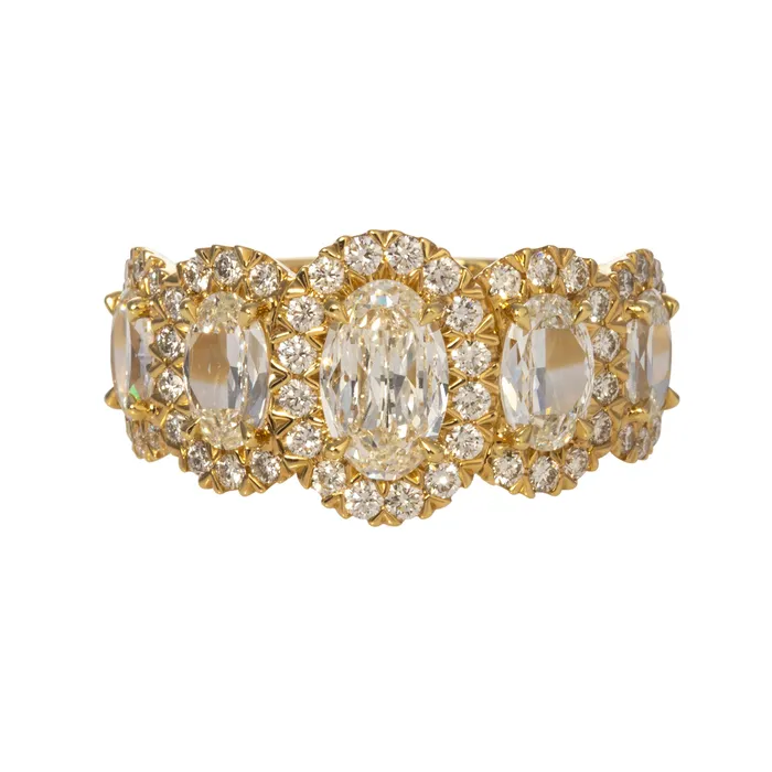 Rings 267ctw LAmour Crisscut Oval Diamond FiveStone Halo Ring Christopher Designs Rings 267ctw LAmour Crisscut Oval Diamond FiveStone Halo Ring Christopher Designs