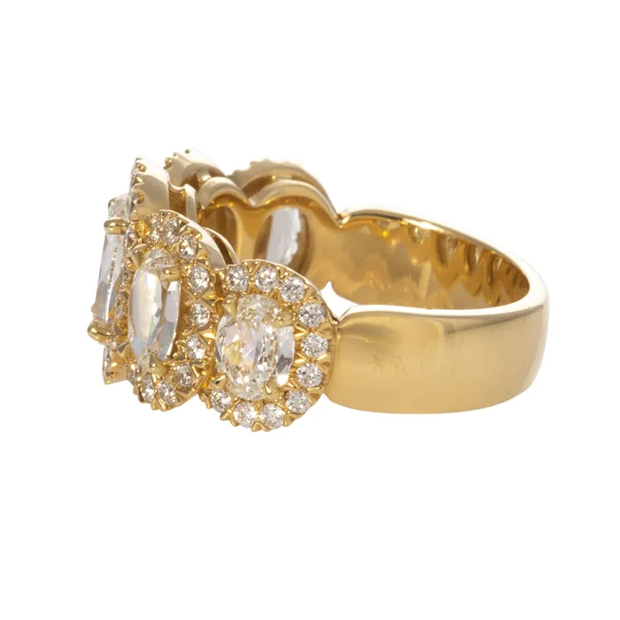 Rings 267ctw LAmour Crisscut Oval Diamond FiveStone Halo Ring Christopher Designs