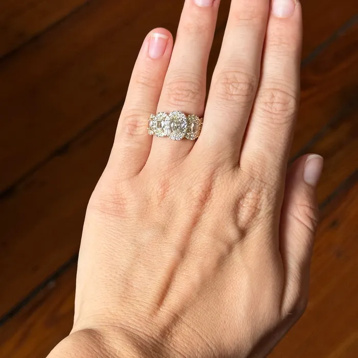 Rings 267ctw LAmour Crisscut Oval Diamond FiveStone Halo Ring Christopher Designs