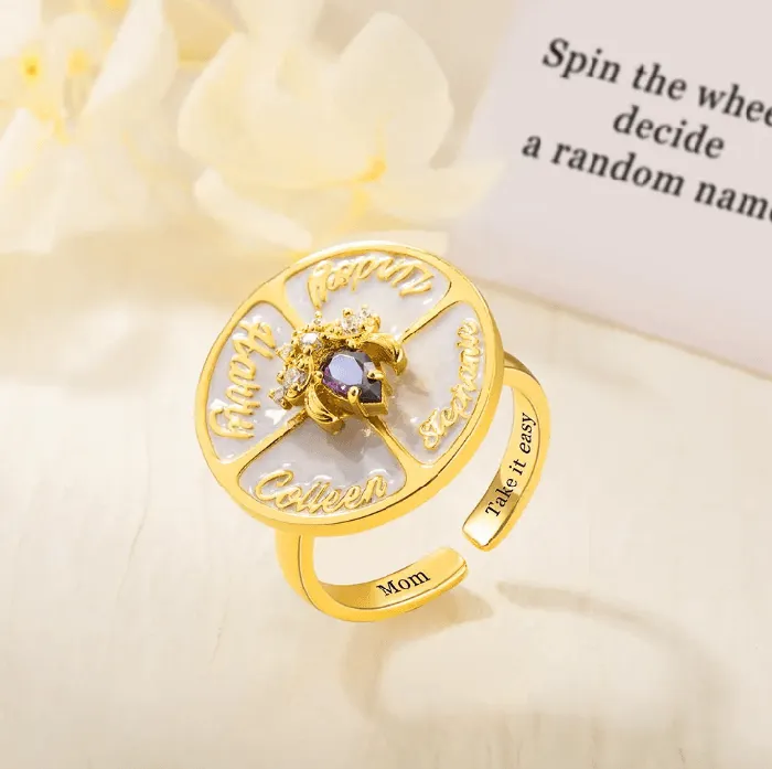 Rings Belbren Personalized Name Birthstone Spinner Ring Custom Engraved Fidget Jewelry for Anxiety Relief Perfect Gift for Mothers Friends and Family Rings Belbren Personalized Name Birthstone Spinner Ring Custom Engraved Fidget Jewelry for Anxiety Relief Perfect Gift for Mothers Friends and Family
