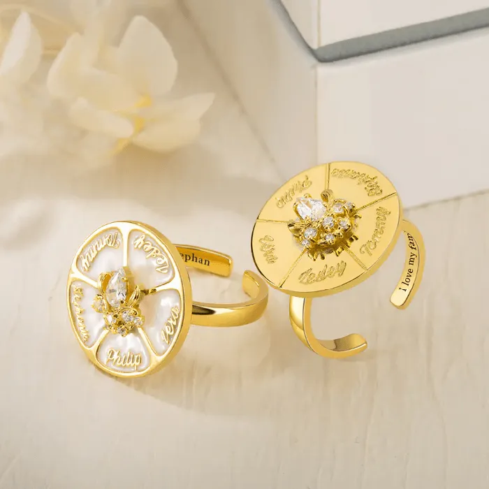 Rings Belbren Personalized Name Birthstone Spinner Ring Custom Engraved Fidget Jewelry for Anxiety Relief Perfect Gift for Mothers Friends and Family