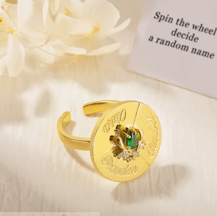 Rings Belbren Personalized Name Birthstone Spinner Ring Custom Engraved Fidget Jewelry for Anxiety Relief Perfect Gift for Mothers Friends and Family