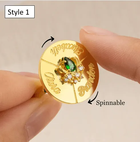 Rings Belbren Personalized Name Birthstone Spinner Ring Custom Engraved Fidget Jewelry for Anxiety Relief Perfect Gift for Mothers Friends and Family
