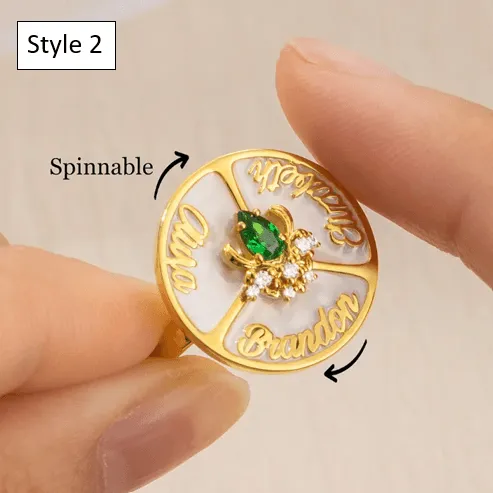 Rings Belbren Personalized Name Birthstone Spinner Ring Custom Engraved Fidget Jewelry for Anxiety Relief Perfect Gift for Mothers Friends and Family