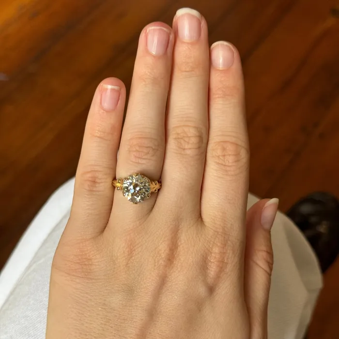 Rings Croghans Estate 514ct Old European Cut Diamond Solitaire 18K Gold Engagement Ring