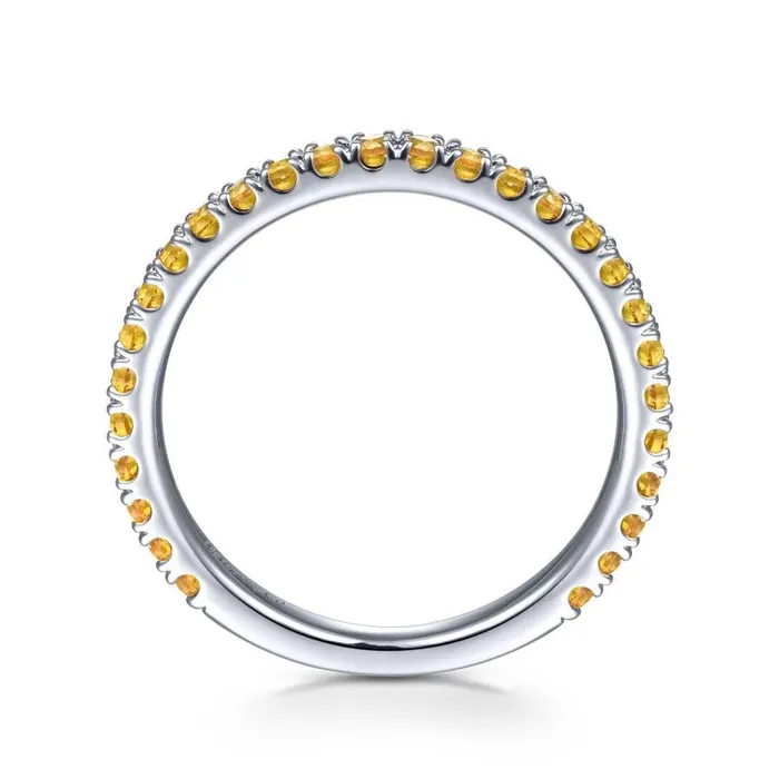 Rings Gabriel Co Gabriel Co 14K White Gold Citrine Stacklable Ring