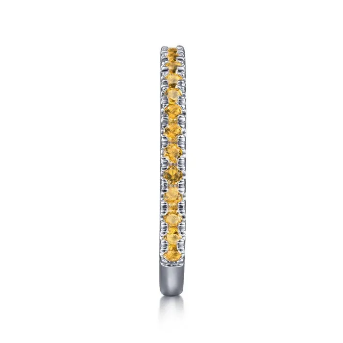Rings Gabriel Co Gabriel Co 14K White Gold Citrine Stacklable Ring