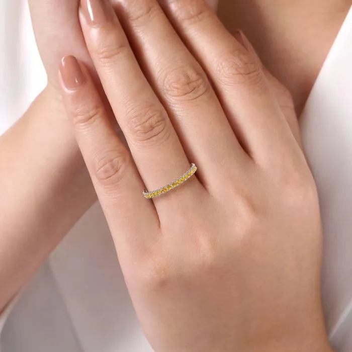 Rings Gabriel Co Gabriel Co 14K White Gold Citrine Stacklable Ring