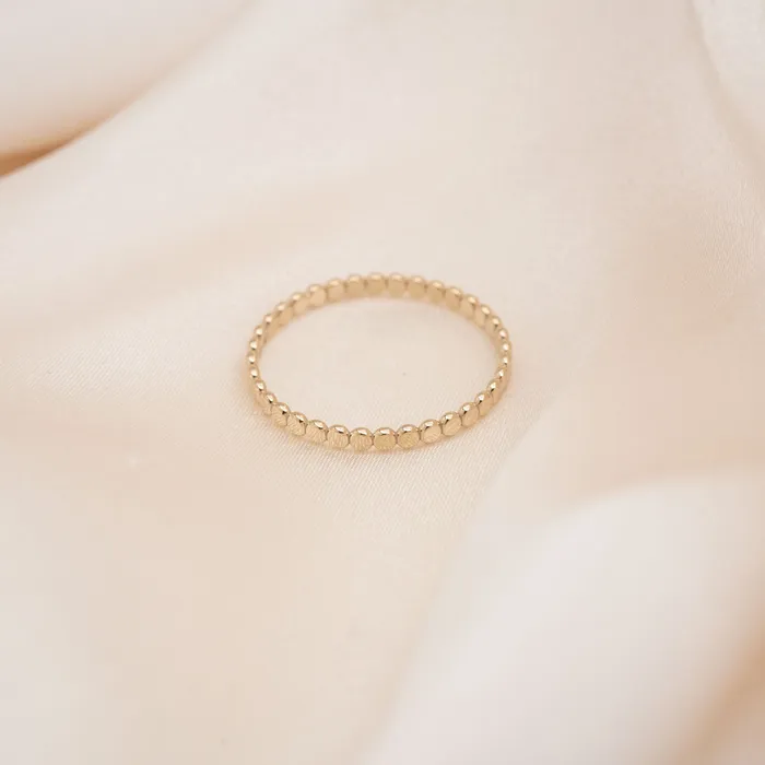 Rings Gold Filled Flat Beaded Ring RG