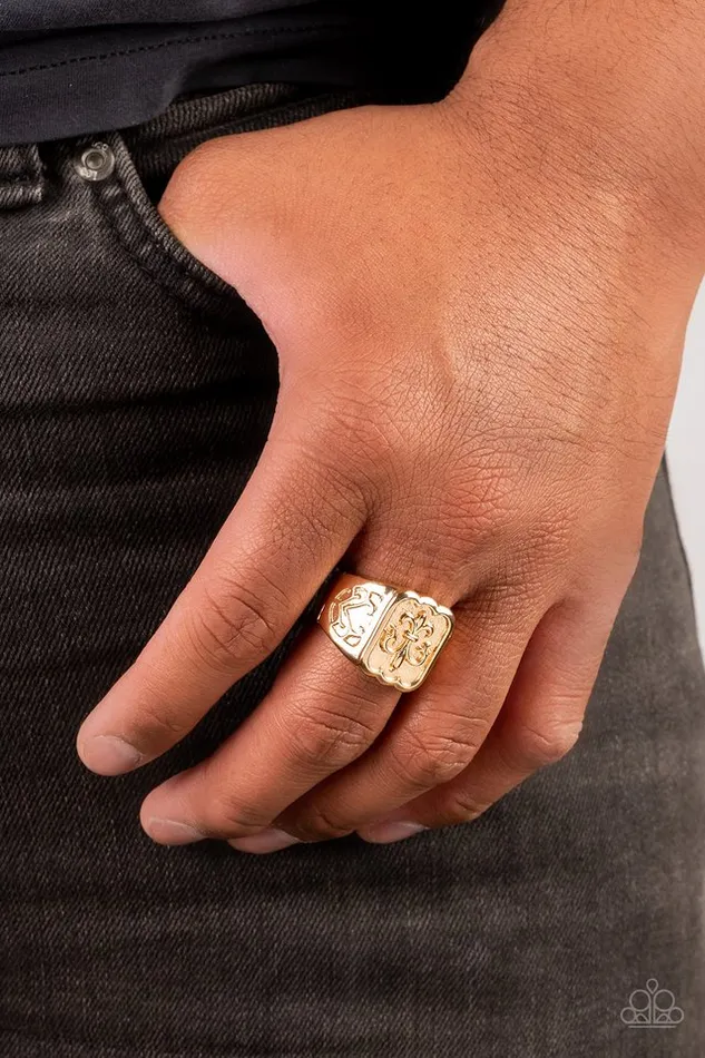 Rings Paparazzi Jewelry Paparazzi Ring Fiercely FleurDeLis Gold