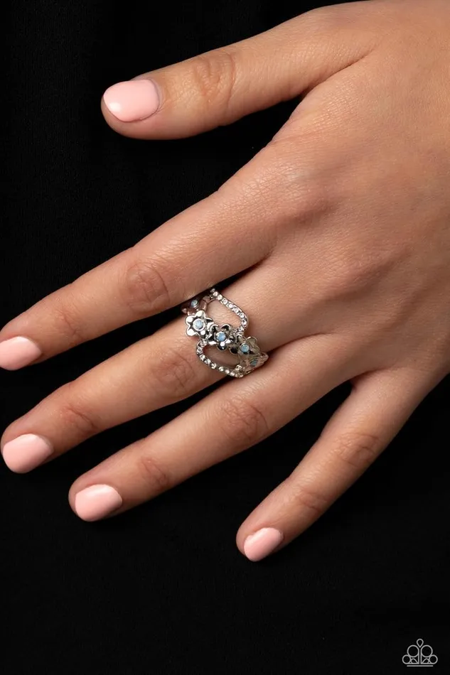 Rings Paparazzi Ring Captivating Corsage Blue Paparazzi Jewelry
