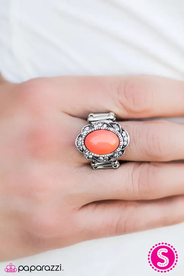 Rings Paparazzi Ring Down The GARDENIA Path Orange Paparazzi Jewelry