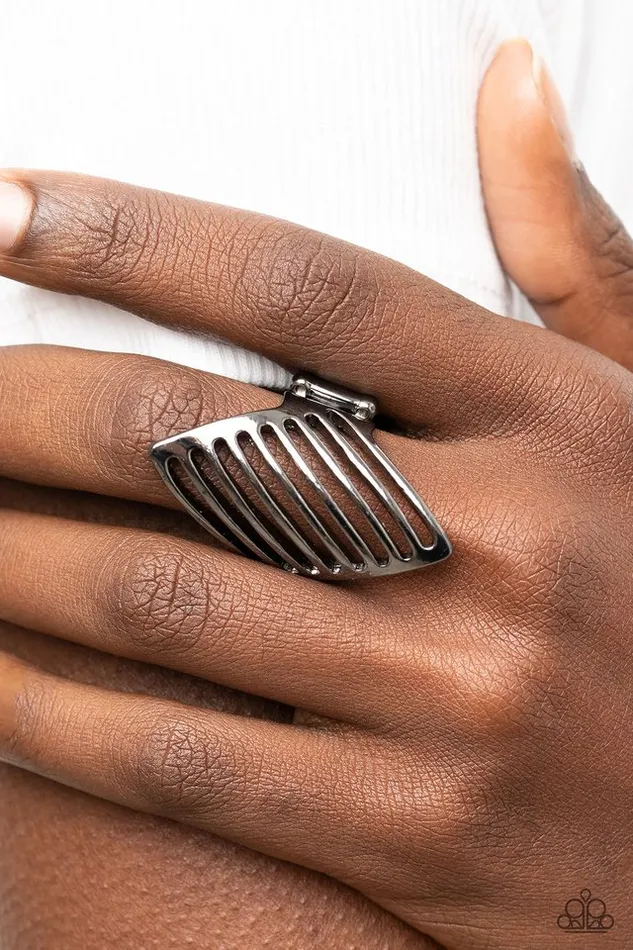 Rings Paparazzi Ring I Just Need to Vent Black Paparazzi Jewelry