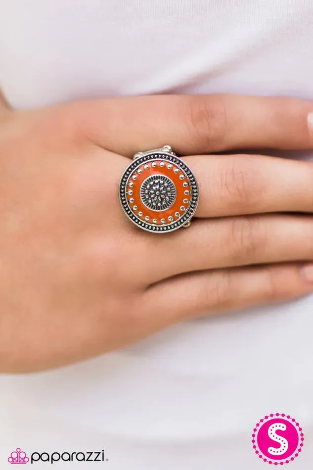Rings Paparazzi Ring In A Field of Roses Be A Wildflower Orange Paparazzi Jewelry