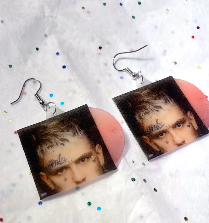Sam Makes Things Earrings Lil Peep Collection of Vinyl Albums Handmade Earrings