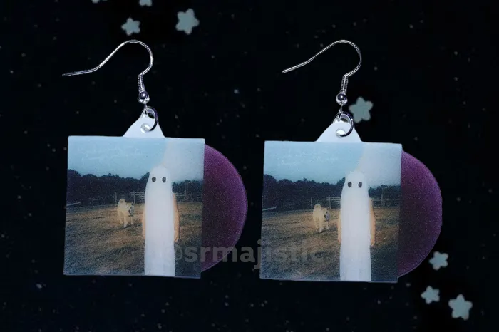 Sam Makes Things Earrings Phoebe Bridgers Stranger in the Alps Vinyl Album Handmade Earrings