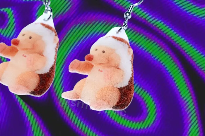 Sam Makes Things Earrings READY TO SHIP Happy Hedgehog with Hands Plush 2D Handmade Earrings Sam Makes Things Earrings READY TO SHIP Happy Hedgehog with Hands Plush 2D Handmade Earrings