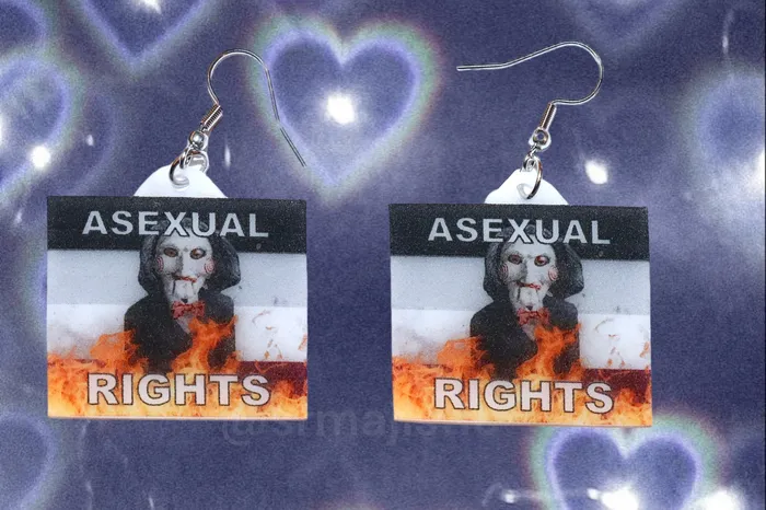 Sam Makes Things Earrings READY TO SHIP Jigsaw Billy the Puppet Saw Character Collection of Flaming Pride Flags Handmade Earrings Sam Makes Things Earrings READY TO SHIP Jigsaw Billy the Puppet Saw Character Collection of Flaming Pride Flags Handmade Earrings