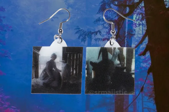Sam Makes Things Earrings The Witch Barn Scene Split Frame Still Handmade Earrings Sam Makes Things Earrings The Witch Barn Scene Split Frame Still Handmade Earrings