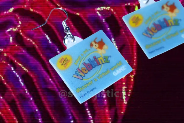 Sam Makes Things Webkinz Code Tag 2D cute detailed Handmade Earrings Earrings