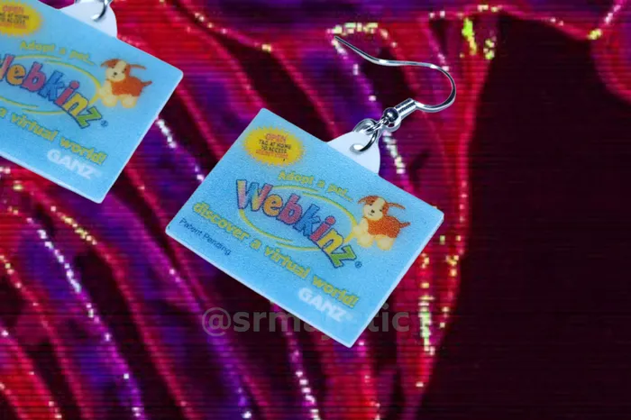 Sam Makes Things Webkinz Code Tag 2D cute detailed Handmade Earrings Earrings
