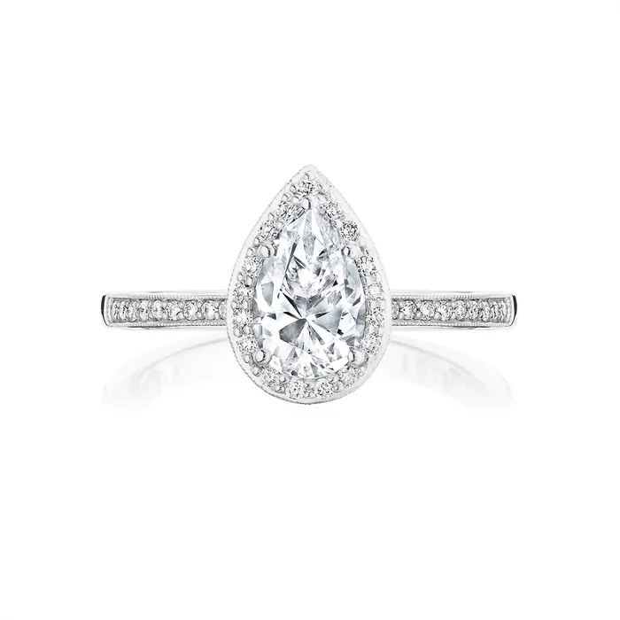 Tacori Coastal Crescent Platinum Pear Shape Engagement Ring Tacori Rings Tacori Coastal Crescent Platinum Pear Shape Engagement Ring Tacori Rings