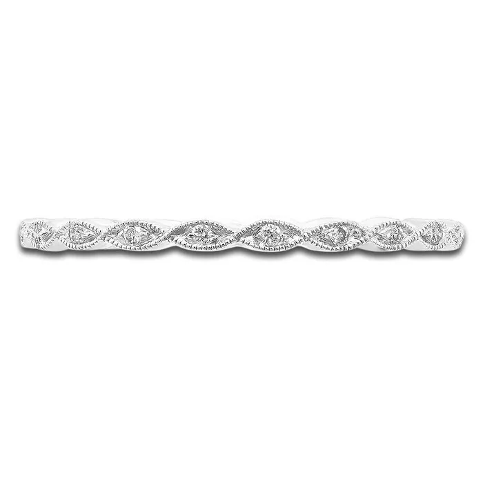 Wedding Bands Rings 14K White Gold Fancy Diamond Band Marquise Design