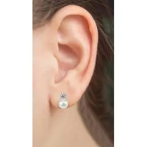1 Carat Round Natural Earth Mined Diamond Stud Lady Earring Pair Solid White Gold 14K GB Earrings