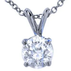 1 Carat Solitaire Round Natural Earth Mined Diamond Necklace Pendant White Gold 14K GB Necklaces 1 Carat Solitaire Round Natural Earth Mined Diamond Necklace Pendant White Gold 14K GB Necklaces