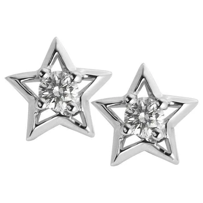 250 Carats Real Natural Earth Mined Diamonds Star Frame Studs Earrings White Gold 14K GB Earrings