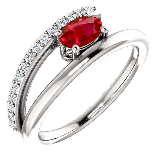 2 Carats Red Ruby With Natural Earth Mined Diamonds Ring White Gold 14K GB Rings 2 Carats Red Ruby With Natural Earth Mined Diamonds Ring White Gold 14K GB Rings