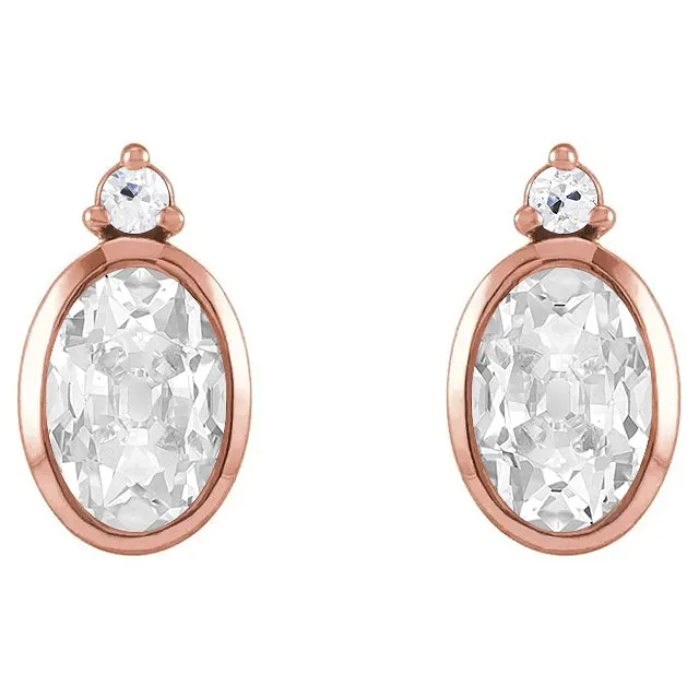 2 Stone Natural Earth Mined Diamond Oval Old Miner Round Drop Earrings 9 Ct Bezel Set HarryChadEntcom Earrings 2 Stone Natural Earth Mined Diamond Oval Old Miner Round Drop Earrings 9 Ct Bezel Set HarryChadEntcom Earrings