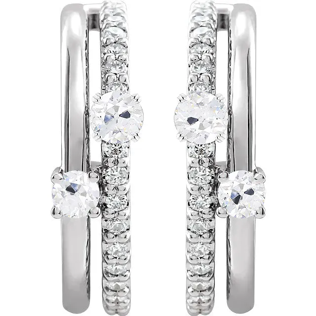 7 Carats Old Cut Open Hoop Earth Mined Diamond Stud Earrings Gold Pave Prong Set HarryChadEntcom Earrings 7 Carats Old Cut Open Hoop Earth Mined Diamond Stud Earrings Gold Pave Prong Set HarryChadEntcom Earrings