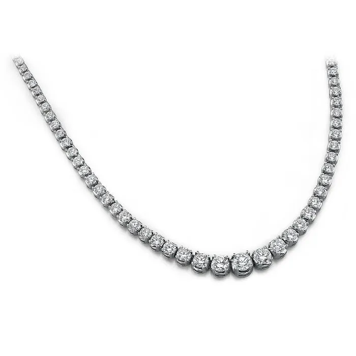 7 Carats Prong Set Natural Earth Mined Diamonds Necklace White Gold 14K GB Necklaces 7 Carats Prong Set Natural Earth Mined Diamonds Necklace White Gold 14K GB Necklaces