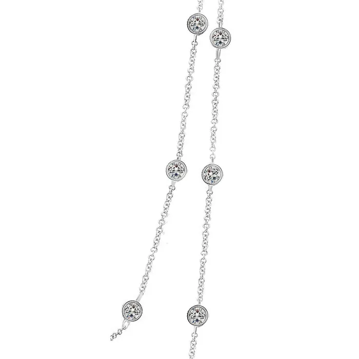 7 Ct Women Yard Of Real Natural Earth Mined Diamonds Necklace Bezel Milligrain Long GB Necklaces 7 Ct Women Yard Of Real Natural Earth Mined Diamonds Necklace Bezel Milligrain Long GB Necklaces