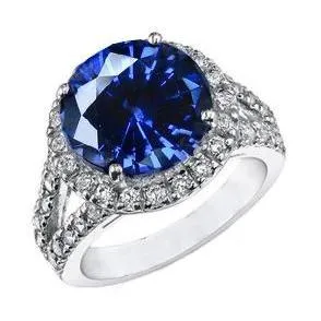 Ceylon Blue Sapphire Round Cut Natural Earth Mined Diamond Ring Gold Jewelry GB Rings Ceylon Blue Sapphire Round Cut Natural Earth Mined Diamond Ring Gold Jewelry GB Rings