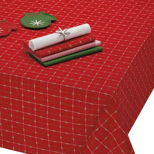 DII Design Imports Holiday Dobby Tablecloth 60X84 Necklaces