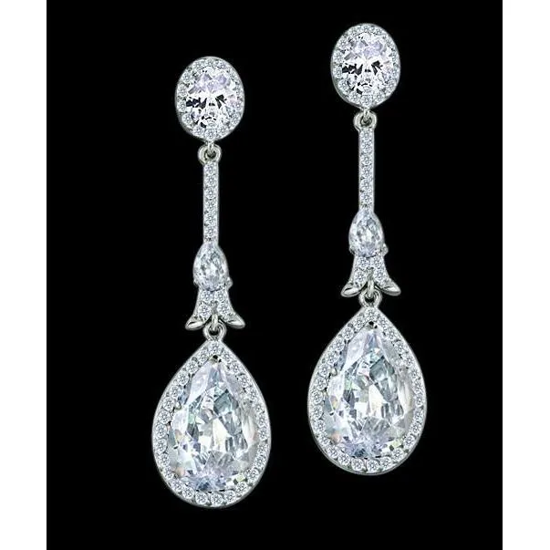 Earrings GB 4 Ct Natural Earth Mined Diamond Hanging Chandelier Earrings Pair White Gold Earrings GB 4 Ct Natural Earth Mined Diamond Hanging Chandelier Earrings Pair White Gold