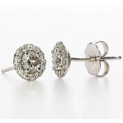 Earrings Halo Studs Natural Earth Mined Diamond Earrings GB