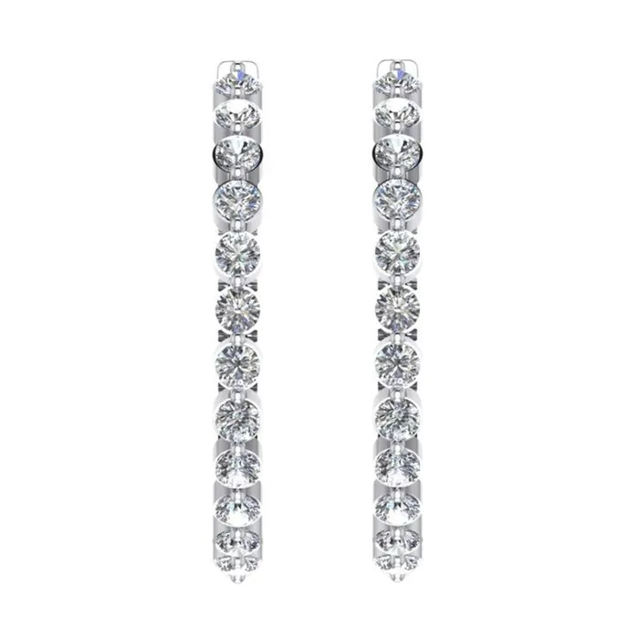 Earrings HarryChadEntcom Ladies Floating Round Natural Earth Mined Diamond Hoop Earrings 360 Carats 15 Inches Earrings HarryChadEntcom Ladies Floating Round Natural Earth Mined Diamond Hoop Earrings 360 Carats 15 Inches