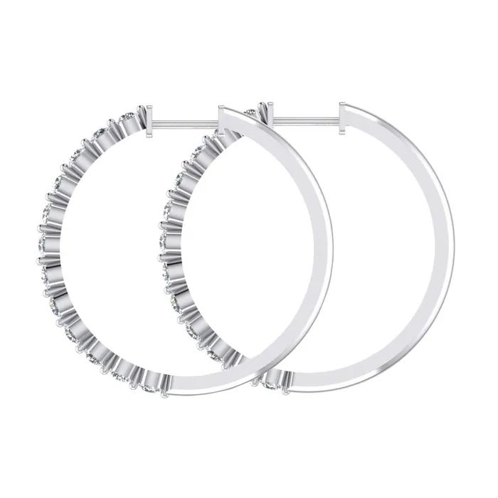 Earrings HarryChadEntcom Ladies Floating Round Natural Earth Mined Diamond Hoop Earrings 360 Carats 15 Inches Earrings HarryChadEntcom Ladies Floating Round Natural Earth Mined Diamond Hoop Earrings 360 Carats 15 Inches