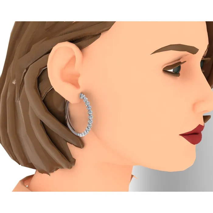 Earrings HarryChadEntcom Ladies Floating Round Natural Earth Mined Diamond Hoop Earrings 360 Carats 15 Inches Earrings HarryChadEntcom Ladies Floating Round Natural Earth Mined Diamond Hoop Earrings 360 Carats 15 Inches