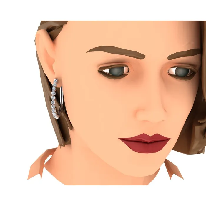 Earrings HarryChadEntcom Ladies Floating Round Natural Earth Mined Diamond Hoop Earrings 360 Carats 15 Inches Earrings HarryChadEntcom Ladies Floating Round Natural Earth Mined Diamond Hoop Earrings 360 Carats 15 Inches