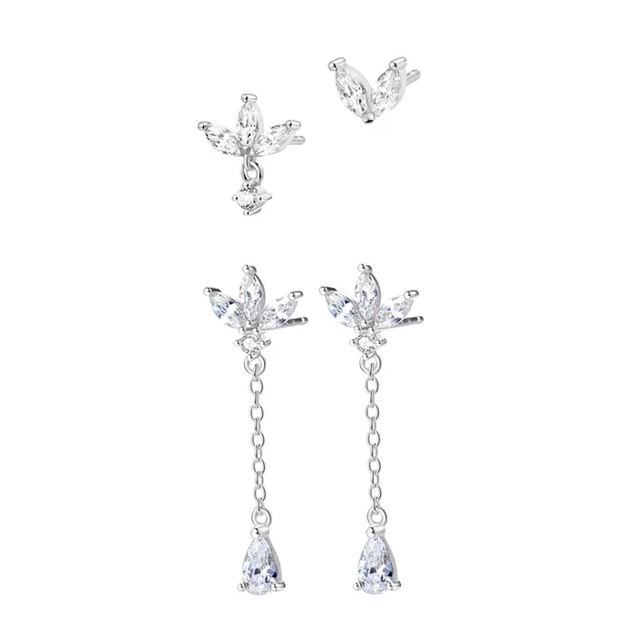 Earrings Hey Happiness Delicate Stacking Stud Earrings Set Sterling Silver