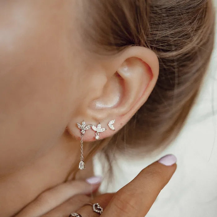 Earrings Hey Happiness Delicate Stacking Stud Earrings Set Sterling Silver