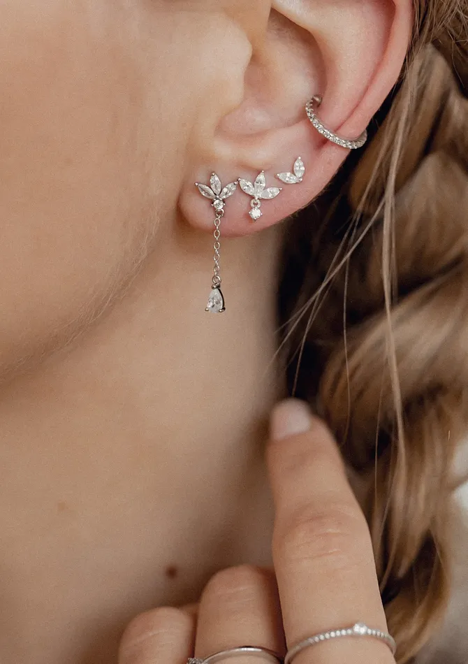 Earrings Hey Happiness Delicate Stacking Stud Earrings Set Sterling Silver