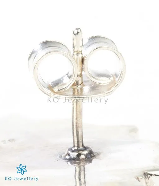 Earrings Jaipur The Kundalin Silver Peacock Earrings TwoTone