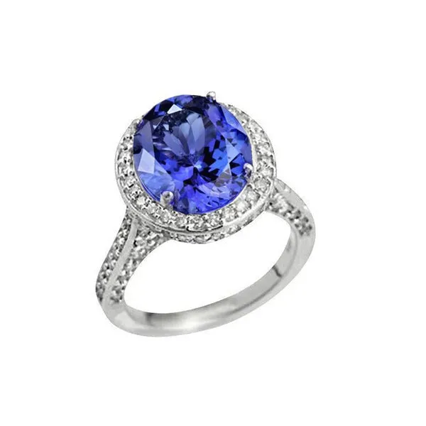 GB 450 Carats Tanzanite Natural Earth Mined Diamond Ring Oval Halo Setting Rings GB 450 Carats Tanzanite Natural Earth Mined Diamond Ring Oval Halo Setting Rings