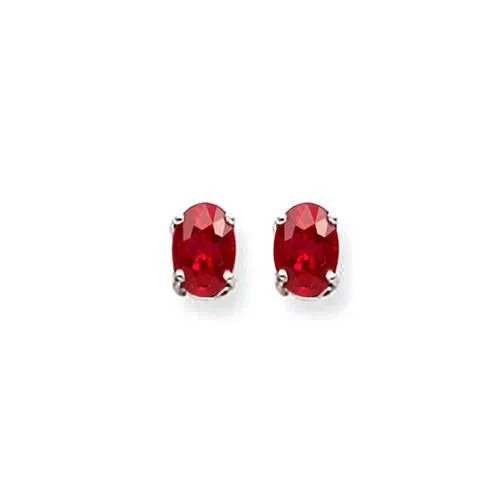 GB Earrings 222 Ct Ruby Earring 14K White Gold